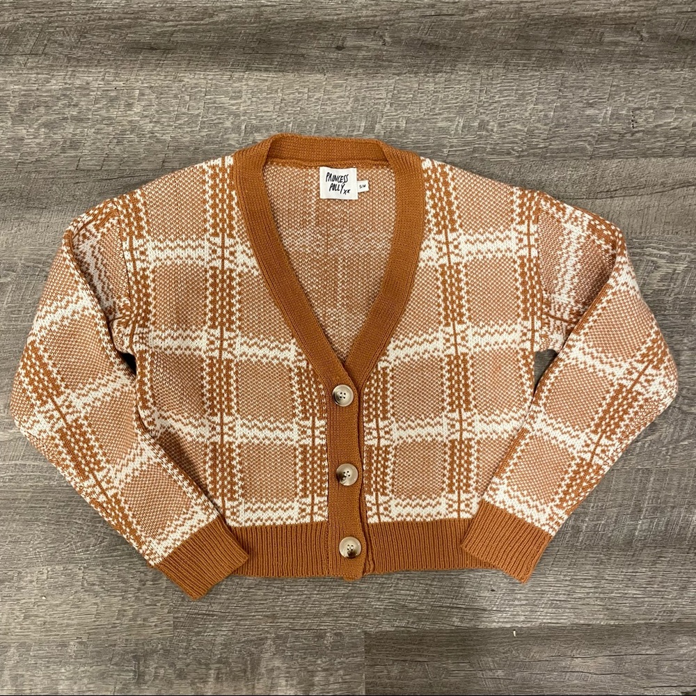princess polly plaid sweater cardigan
